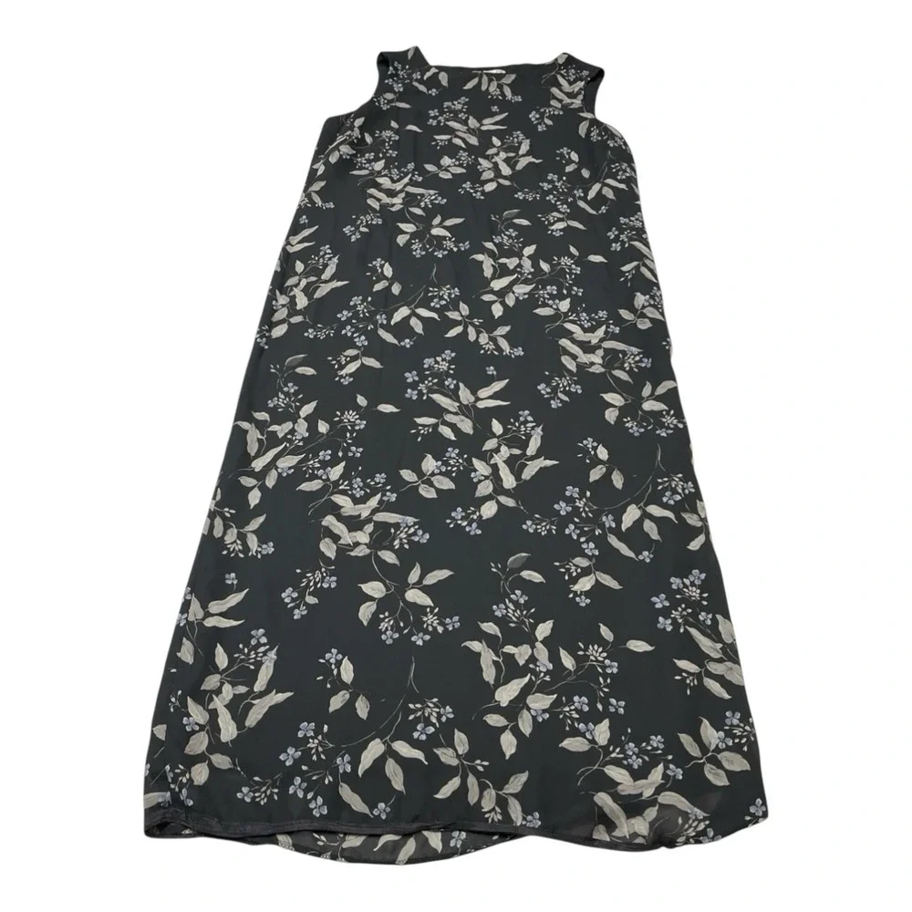 Vintage Jones New York Dress Black Chiffon Maxi Size 14‎ Office Career Event